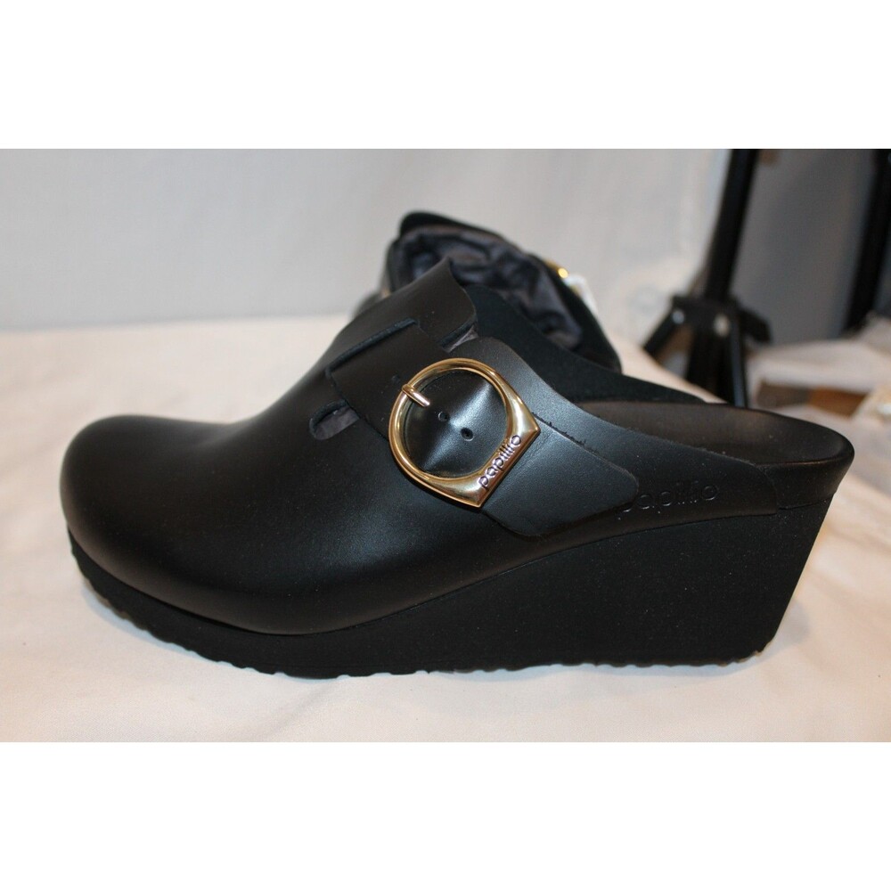 Birkenstock Papillio Women's Fanny Ring Buckle Black Leather Clogs EU 41 NARROW - Picture 5 of 9